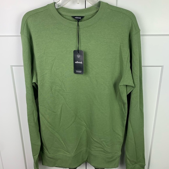 NWT Allbirds Men’s R&R Sweatshirt SMALL Calm cargo Green Crewneck - Picture 2 of 5